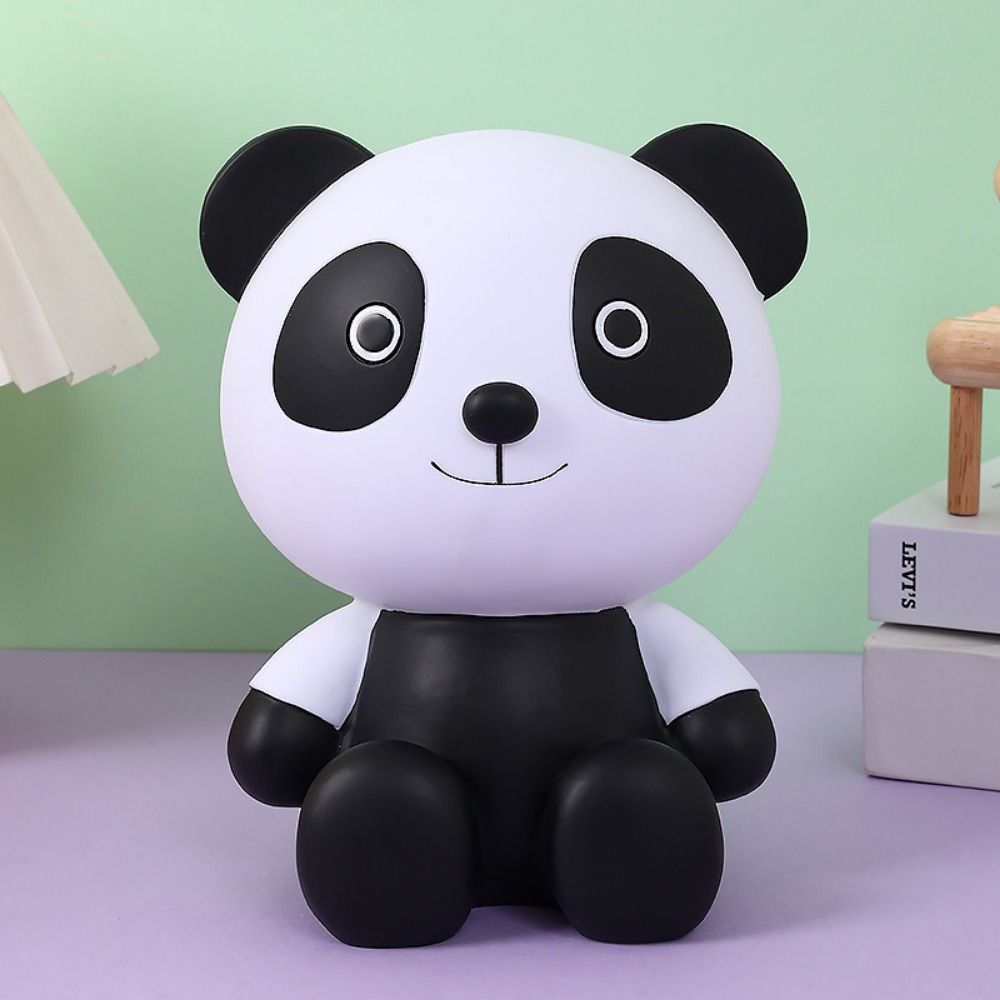 Cartoon Little Panda Piggy Bank Handmade Desktop Panda Ornament Animal Saving Jar  Festival Gift