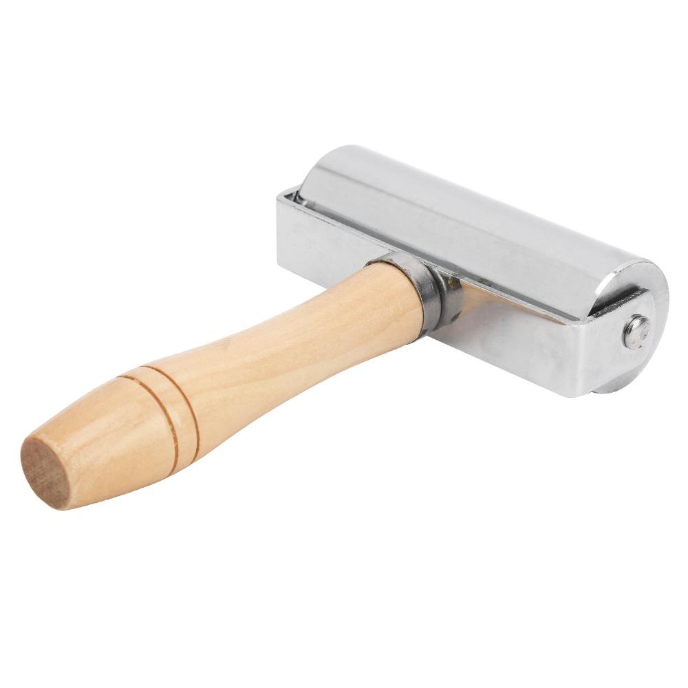 Wooden Handle Leather Seam Roller 100mm / 3.94in Leather Craft Roller For Handmade Hobby