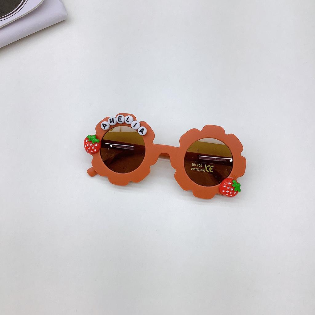 Fashion Children'S Sunglasses Cartoon Cute Strawberry Shape Sun Protection Uv Protection Glasses Children'S Glasses Tide