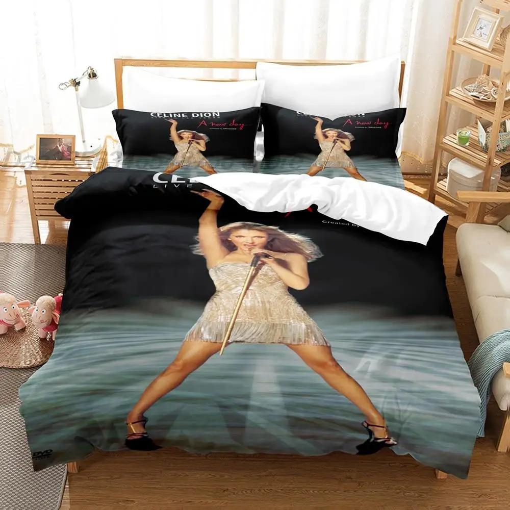 Комплект постельного белья Celine Dion Single Twin Full Queen King Size Комплект постельного белья Aldult Boys Bedroom Duvetcover Sets Комплект простыней с 3D-принтом
