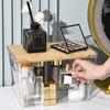 Контейнеры для хранения на кухне с деревянной крышкой Прозрачный пластиковый органайзер для кладовой для столешницы Влагостойкий