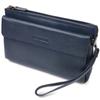 Men's Roomy Clutch Bag Made of Genuine Leather CANPELLINI 21550 Blue