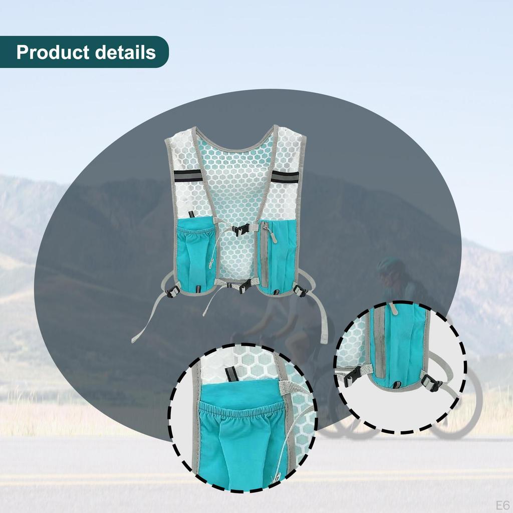Hydration Backpack Running Vest Water Bladder Bag Daypack Breathable with Reflective Strip for Trail
