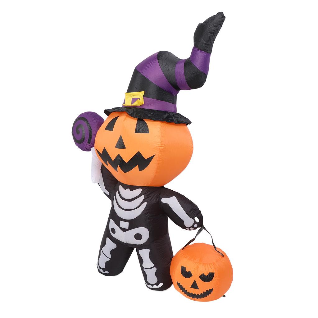 Надувное украшение в виде привидения со светодиодными огнями, водонепроницаемое, симпатичное, надувное украшение в виде скелета для двора