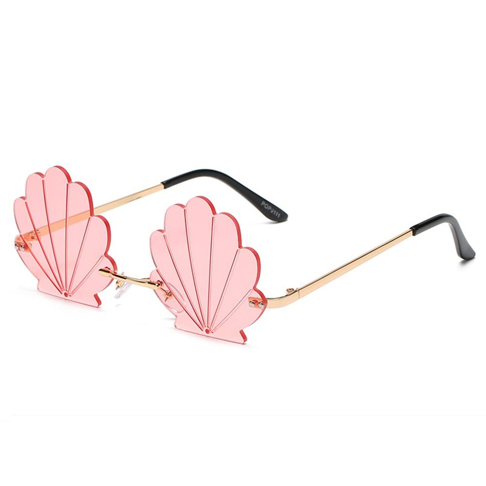 Flower Shape Metal Sun Glasses Unique Funny Shades Rimless Sunglasses for Photo Props, Party