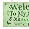 1 Set Anti-deform Green Color Good Burr Free Garden Hanging Plaques Sign Decorative Plaque