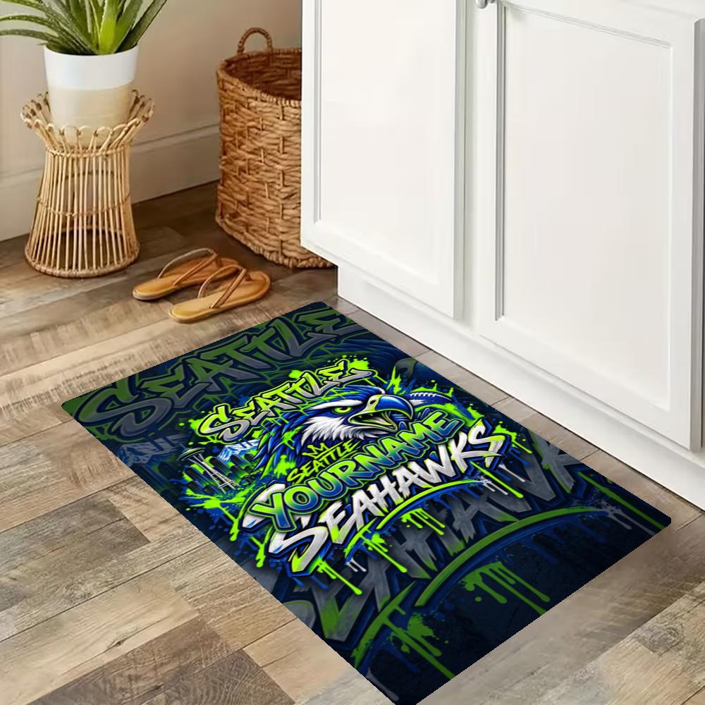 Seattle Seahawks Customize Your Name Kitchen Rug Runner Rug Laundry Mat Hallway Entryway The Best Gift Choice