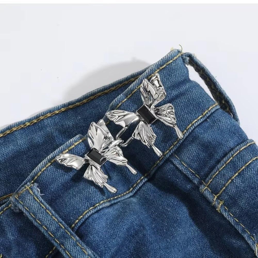 Five Pointed Star Jeans Buttons Butterfly Adjustable Pants Pins Fixed Waist Tightening Tool Safety Pins Dress Decoration