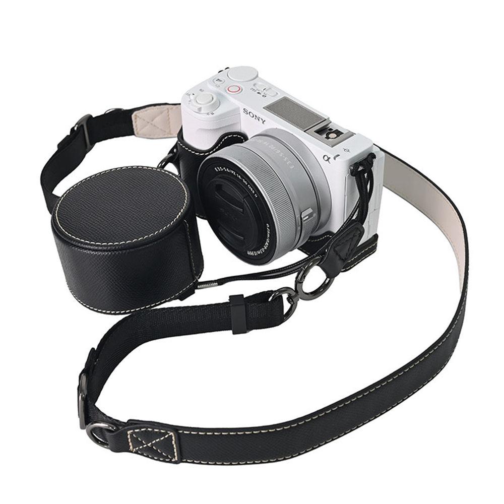 Сумка для камеры ZVE10II с отпечатком ладони, чехол из ПУ кожи на половину корпуса для Sony ZVE10 Mark II ZVE10M2 ZVE10II 16-50mm с крышкой для объектива