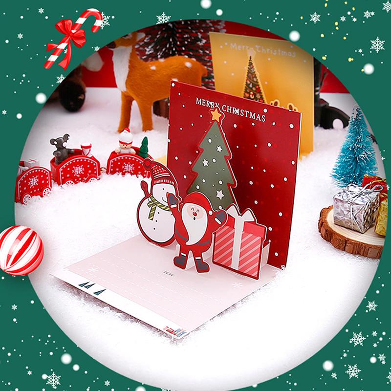 3D Рождественская открытка Декоративная Рукописная Благословенная Фестивальная Декорация Почтовая открытка Складной Подарок