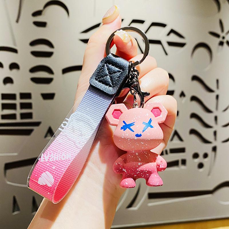 Adorable Color-changing Chameleon Bear Keychain Cute Resin Cartoon Gift For Kids And Adults
