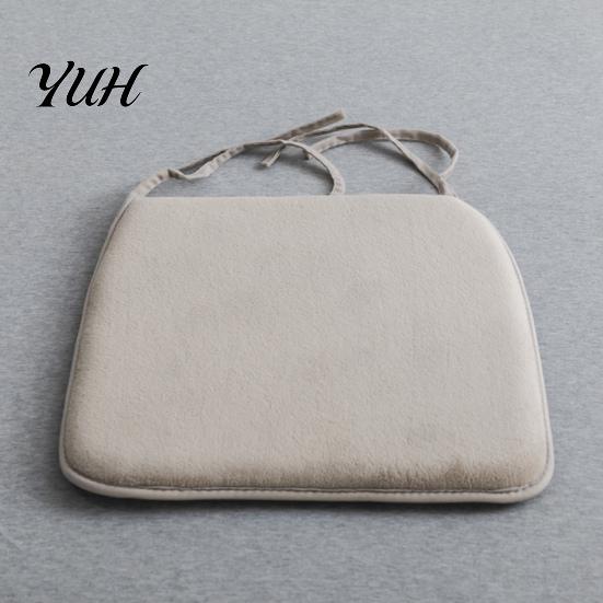 Cozy Velvet Seat Cushion for Daily Use Plush Chair with Ties, Soft Non-slip Cushion, 15.75" Pad Student Dorms x Warm Office Dining Anti-slip Thickened