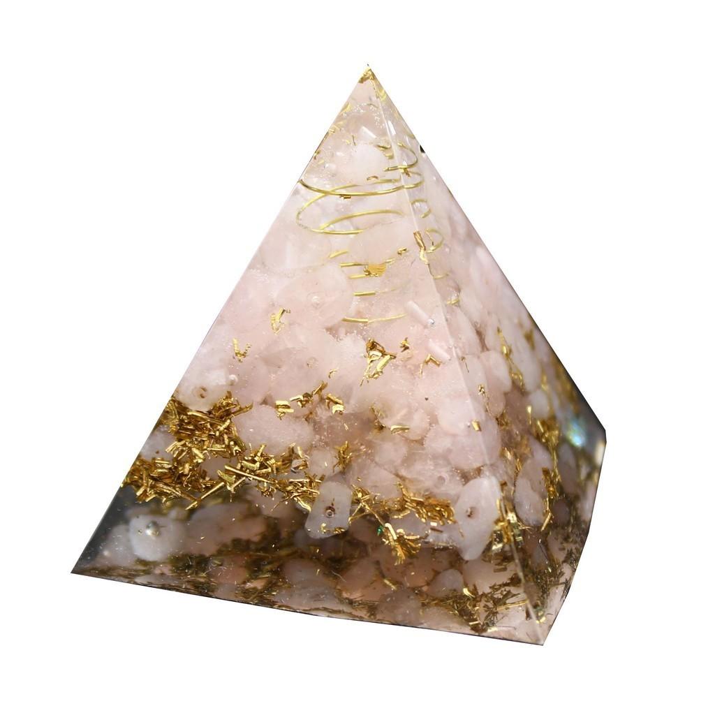 Stunning Orgonite Pyramid Featuring Vibrant Natural Crystal Macadam For Reiki Healing