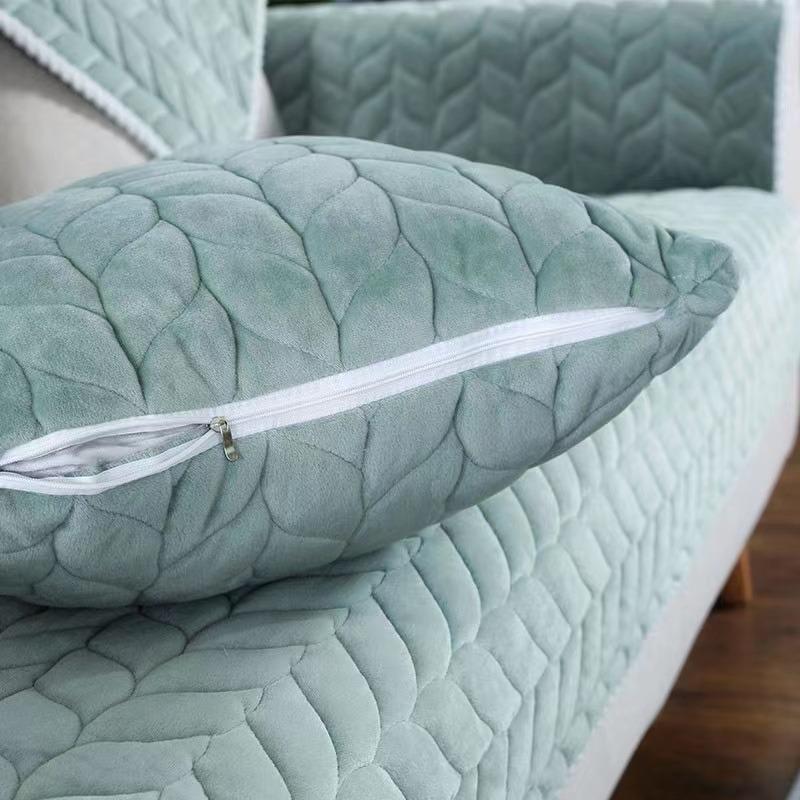 Thicken Short Plush Quilted Sofa Towel Lace Edge Non-slip Sofa Cover European Style Sectional L-shaped Couch Cover