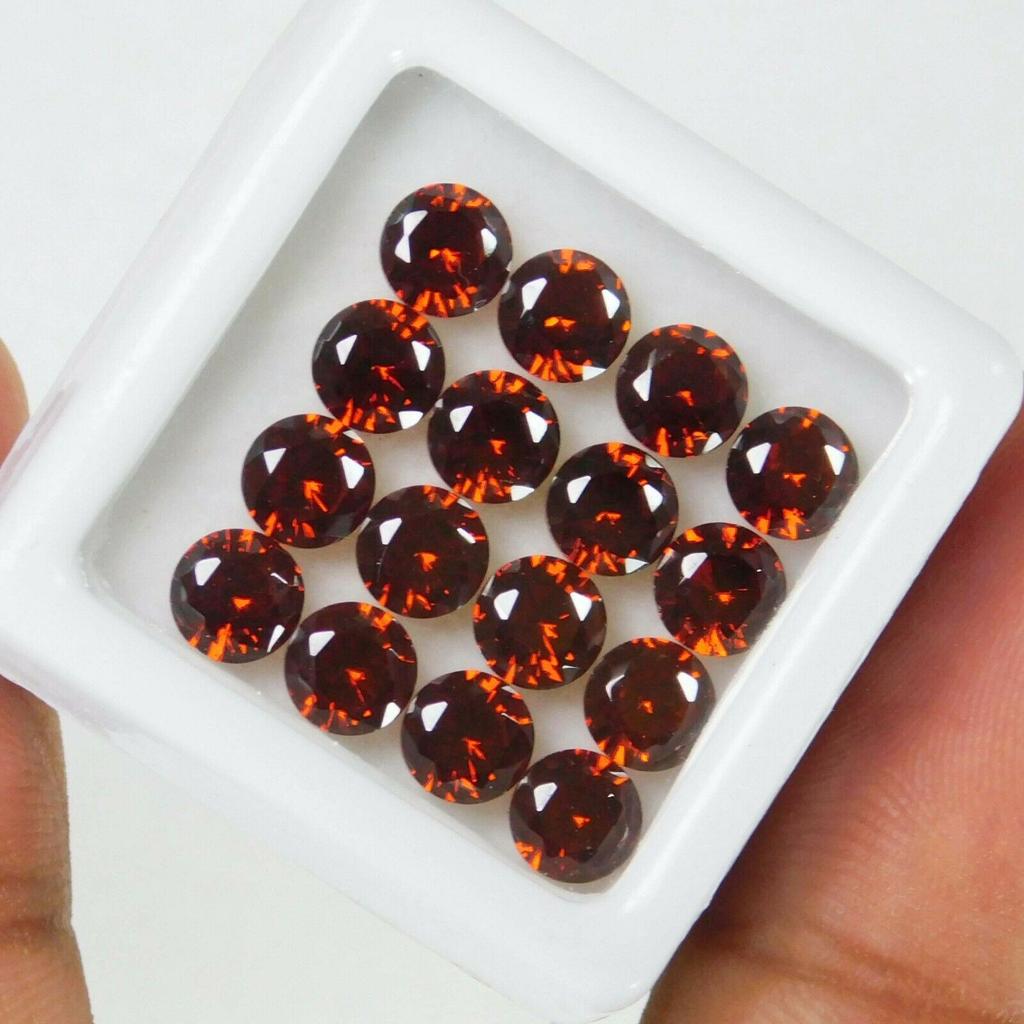 Natural Orange Sapphire Loose Gemstone 16 pcs Lot 5 mm Round Cut September Birthday Birthstone