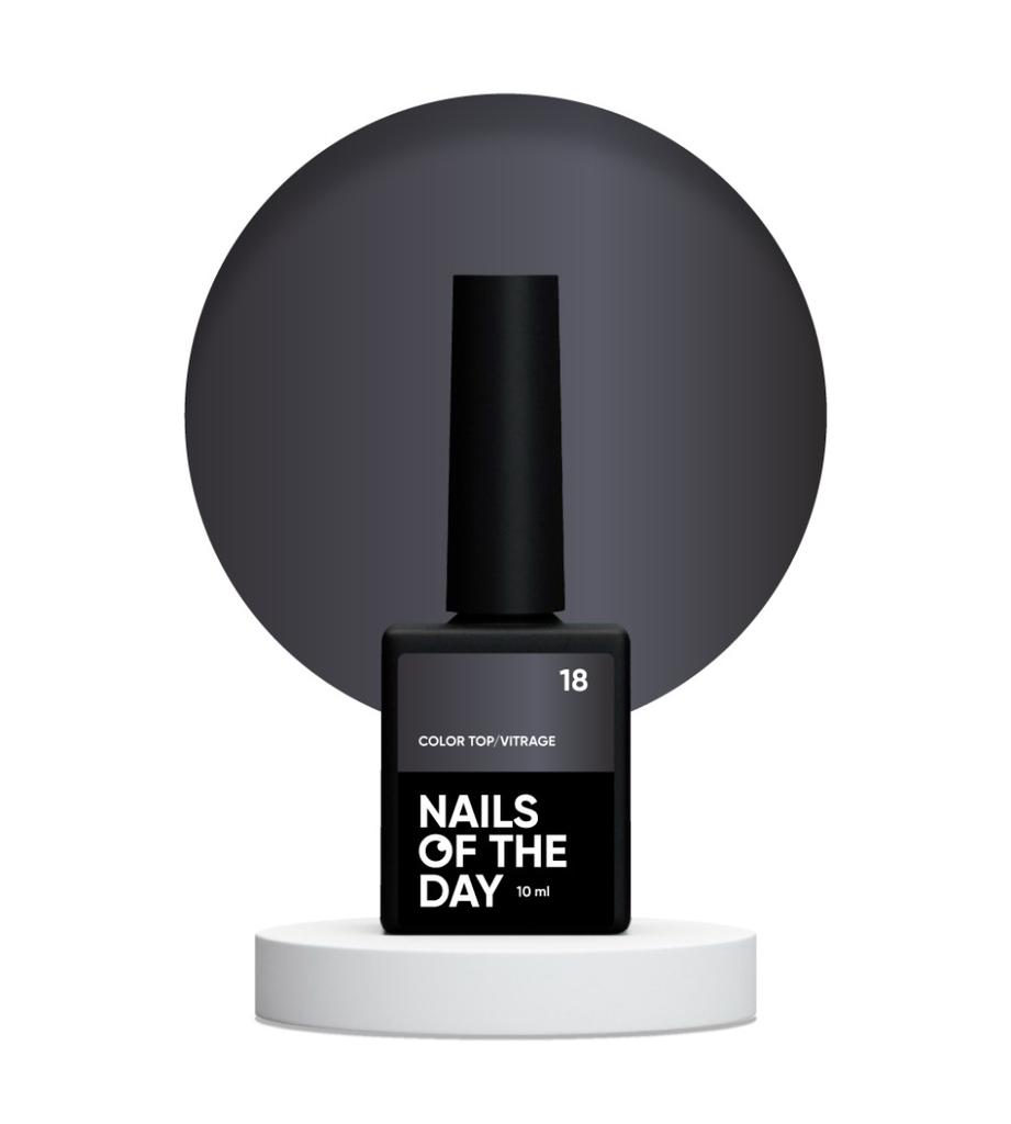 Nailsoftheday Color Top Vitrage 16 - Stained Glass Smoked Plum Hybrid Top Coat Without Sticky Layer, 10 Ml