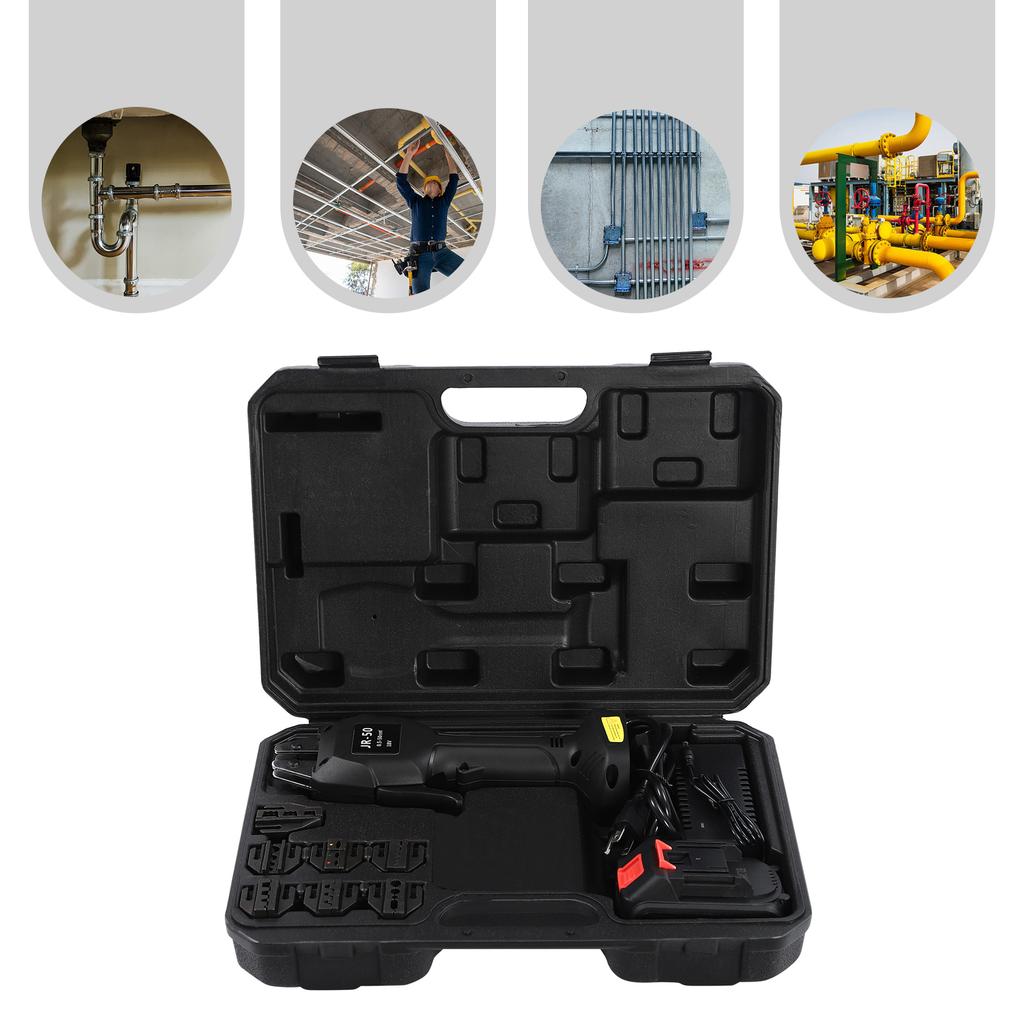 Электрические клещи для обжима из легированной стали, черные, инструмент для обжима клемм, проводной и аккумуляторный, для электроэнергетической промышленности