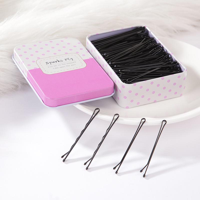 Одинарная черная шпилька-зажим для челок и высоких причесок