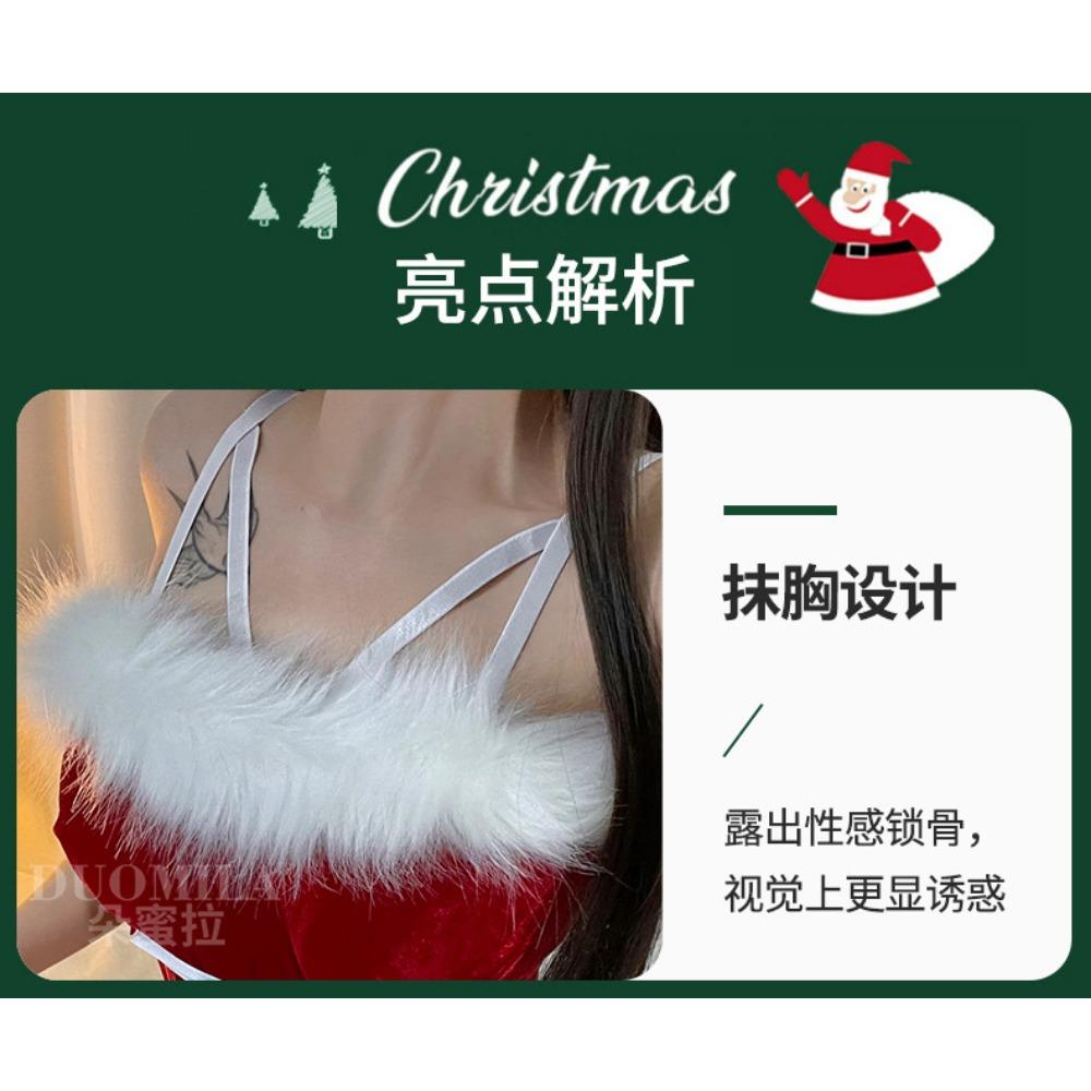 Рождественская одежда Атмосфера Новогоднее платье Маленькая короткая юбка Женская сексуальная рождественская тематическая юбка платье