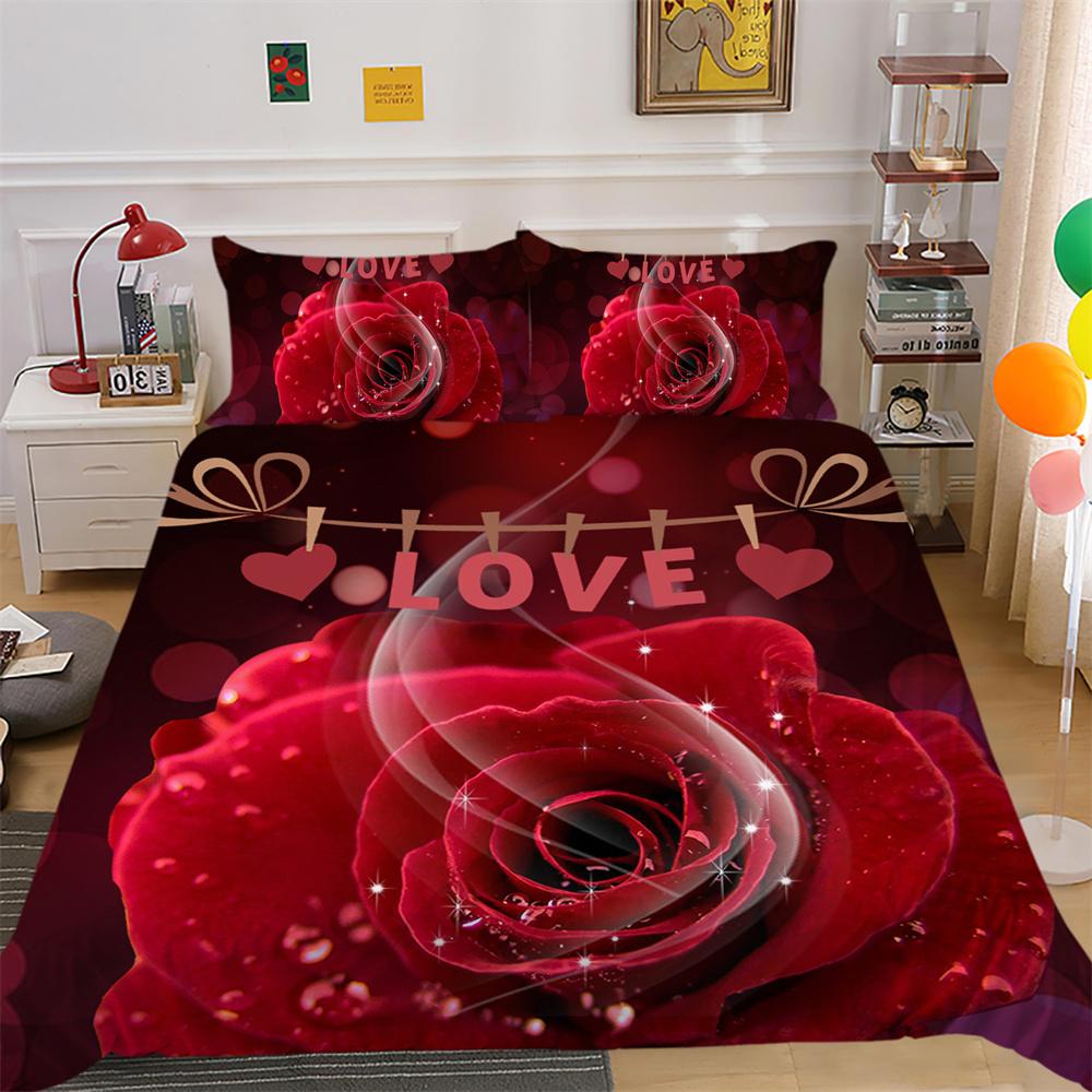 Комплект пододеяльников с 3D принтом цветов, постельное белье, двойной размер, полиэстеровые покрывала, модное домашнее постельное белье