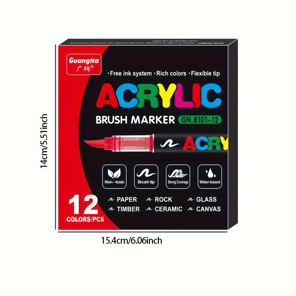 Акриловые маркеры премиум-класса - 12/24/36 цветов, мягкий наконечник, нетоксичные, идеально подходят для пасхальных поделок и украшений