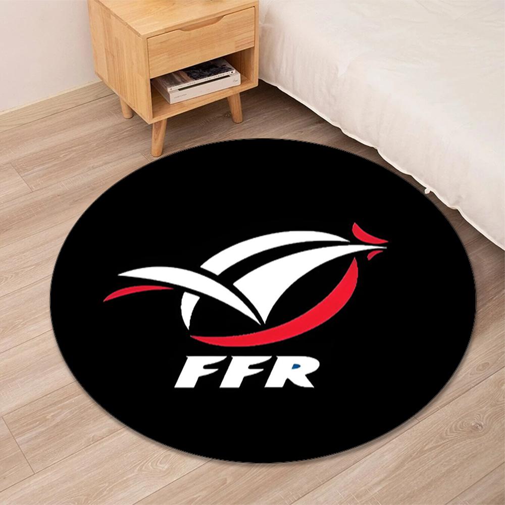 France Rugby Printed Round Rug Carpet Chair Rug Area Rug Entryway Doormats,for Office Chair Living Room Bedroom Kitchen Room.