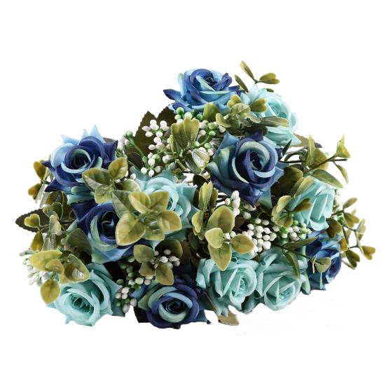 Красочный искусственный букет роз с зелеными листьями, вьющимися краями, реалистичный многоразовый неувядающий домашний свадебный букет, искусственный цветок для невесты, секс-одежда для взрослых