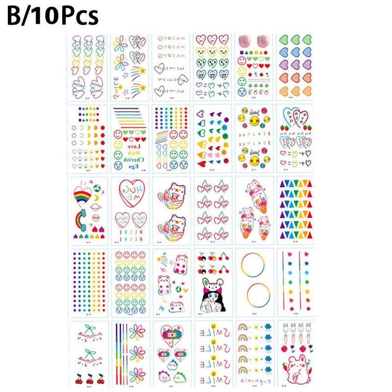 Маленькие наклейки для татуировок со свежим травяным соком, неотражающие, полупостоянные, водонепроницаемые, одноразовые, милые, маленькие татуировки