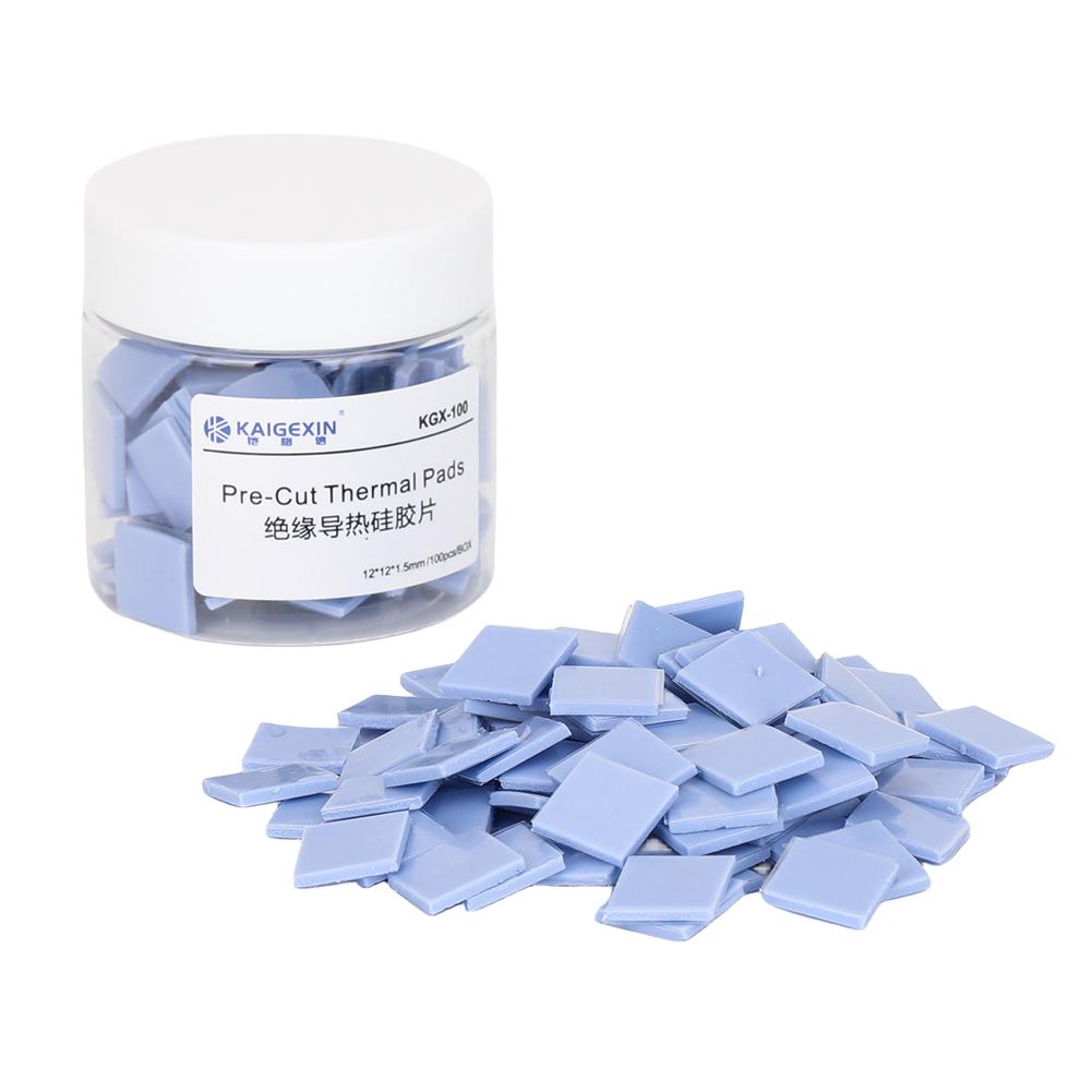 100 шт. Теплопроводящая термопрокладка Быстрое рассеивание тепла 12x12x1,5 мм Проводящая силиконовая прокладка Термопрокладки для ремонта GPU CPU