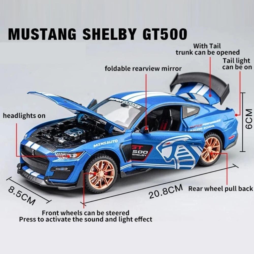 1:24 модели Shelby Cobra 427 GT500 Игрушечные машинки Колеса вращаются Винтажная машина Сплав Резиновые шины Миниатюрные транспортные средства Коллекция для детей Веселье