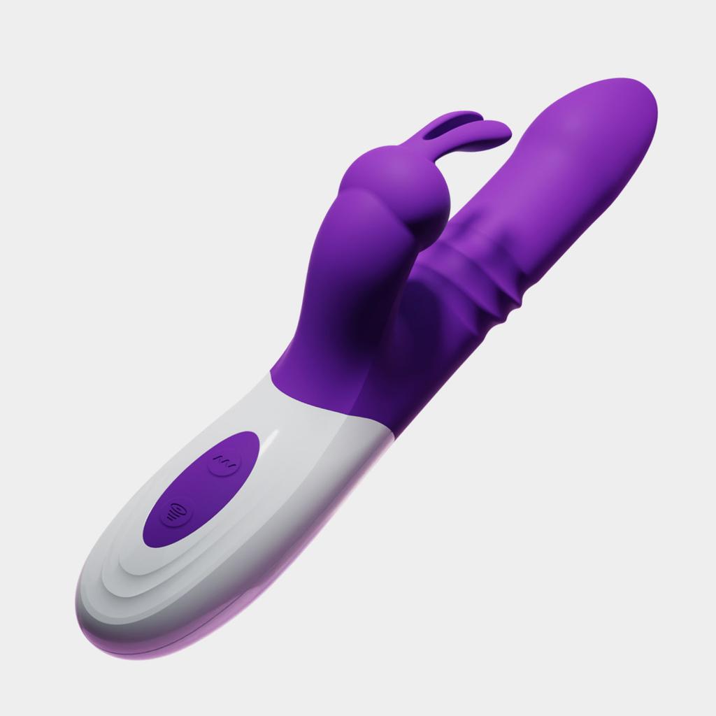 3 IN 1 Rabbit Female Vibrator Powerful G-spot Retractable Rotating Clitoral Vaginal Stimulator Female Masturbator Adult Sexy Toys