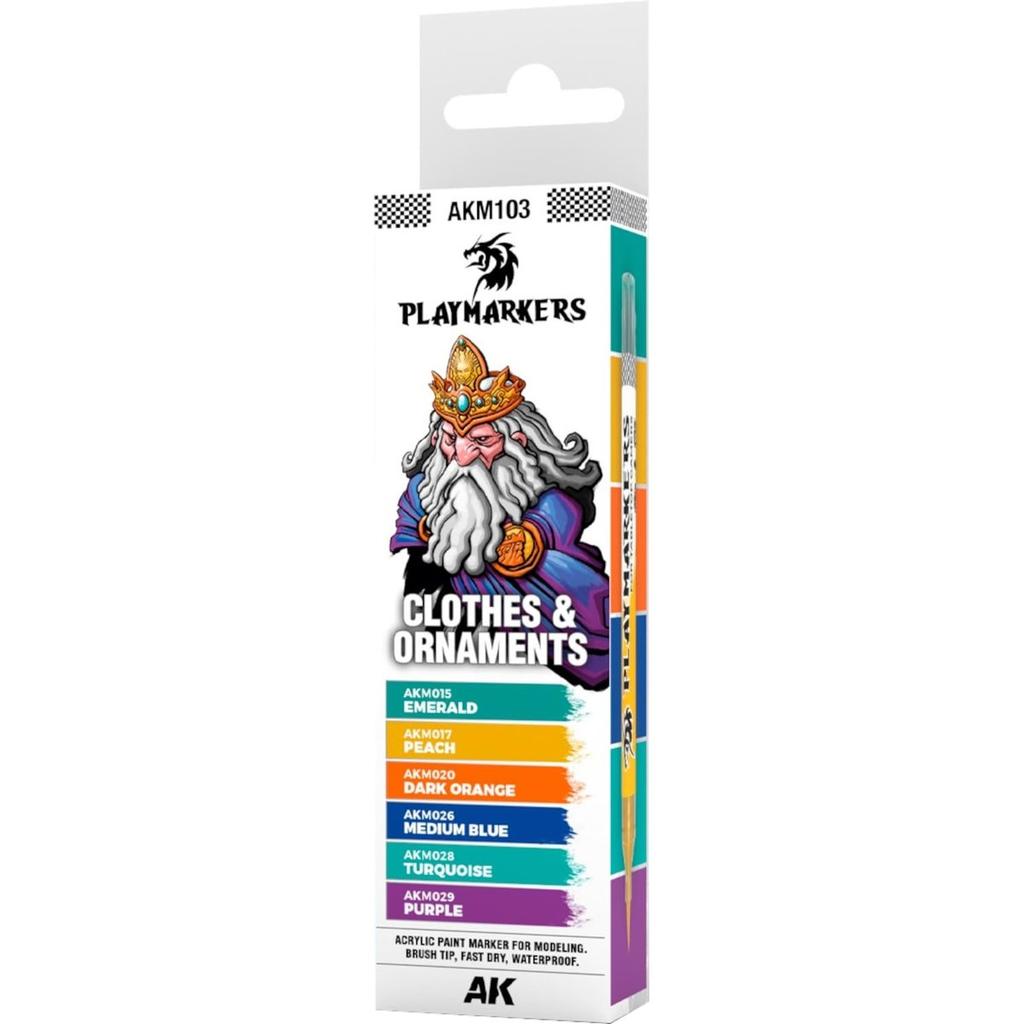 AK Interactive AK Play Marker Набор из 6 цветов Костюм и Орнамент для Моделей