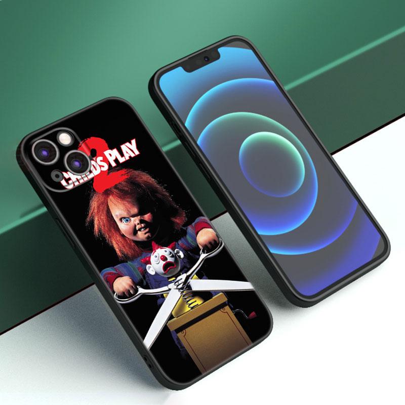 Чехол для телефона с изображением куклы Чаки из фильма ужасов для Apple iPhone 12 13 Mini 11 14 15 Pro Max 7 8 + X XR XS SE 2020 2022, черный силиконовый чехол