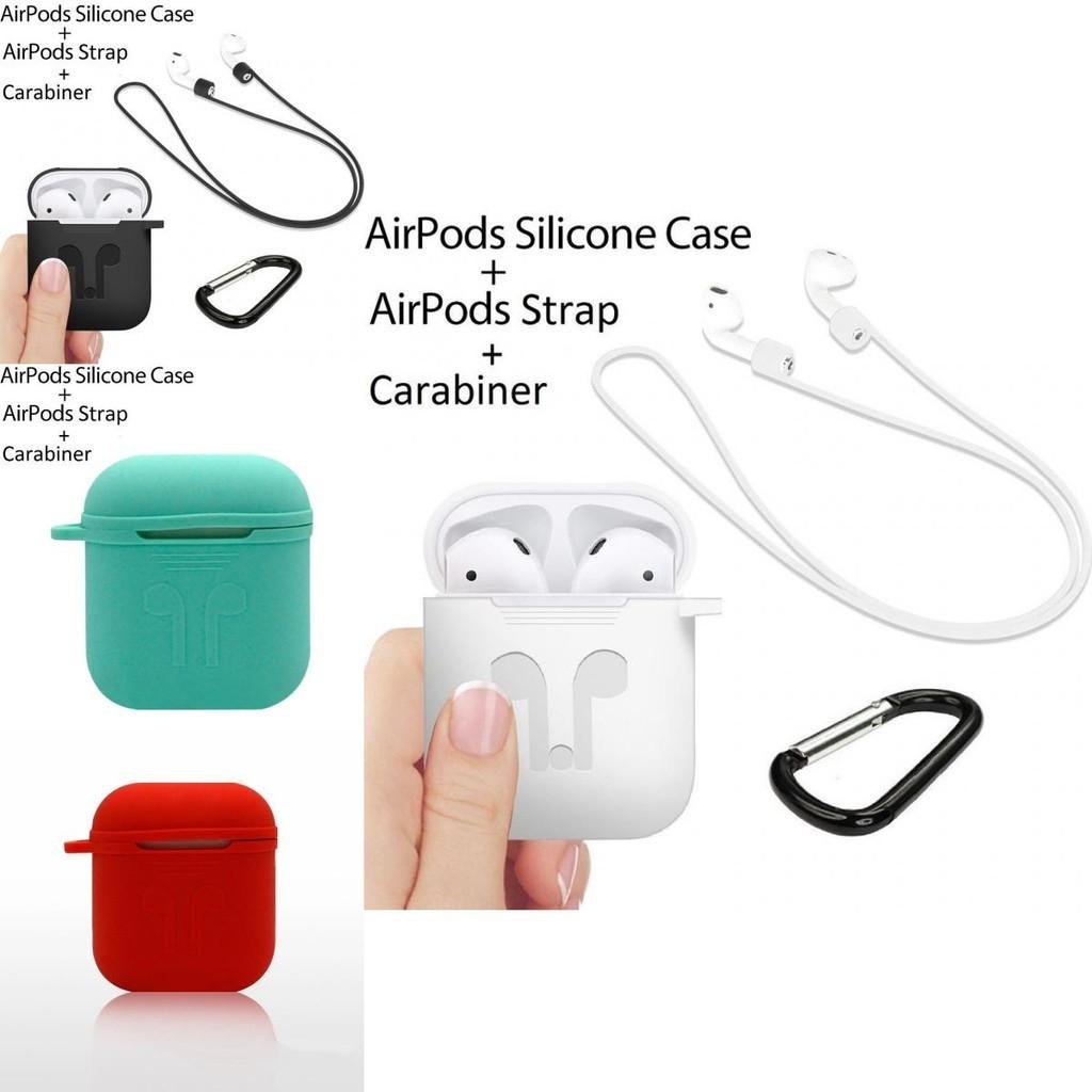 Комплект защитных чехлов для AirPods, силиконовый, откидной, модный, однотонный