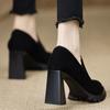AJGS Fashionable Ultra-high Heel Single Shoes Thick Heel Non-slip 2024 Autumn and Winter Platform Women's Shoes