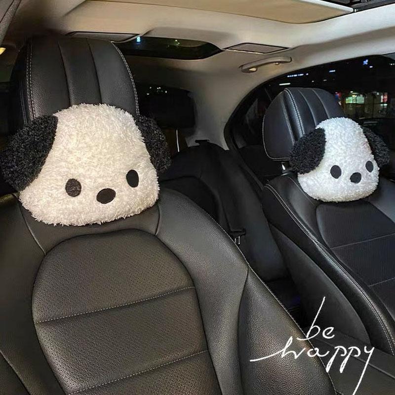 Cartoon Dog Car Seat Headrest Waist Pillow Cute Travel Universal Neck Pillow Car Interior Accessories Neck Support