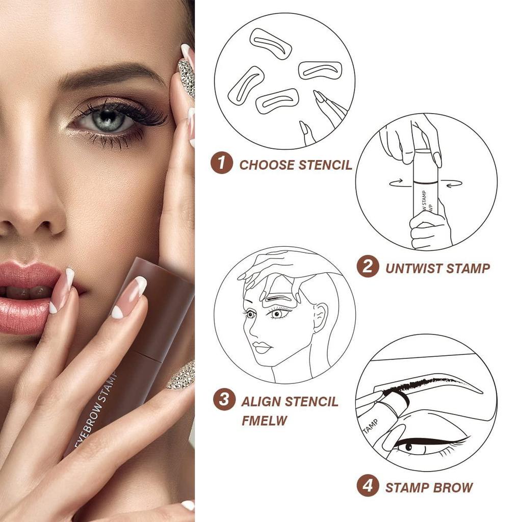 Набор для штамповки бровей - макияж для бровей с пудрой для бровей с 10 многоразовыми трафаретами для бровей hicker and Fuller Brows Кисти для бровей,