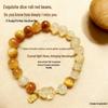 Women's Natural Golden Tiger Eye & Rutilated Quartz Crystal Bracelet - Elegant Wealth Stone Gift
