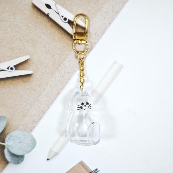 Коробка для хранения кошачьей шерсти Брелок Подвеска в память о кошке Прозрачная капсула для шерсти питомцев Портативный сувенир для питомца Аксессуары Задумчивый подарок для любителя питомцев