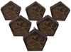IBA Indianbeautifulart Brown Engraved Knobs 10 Pc Furniture Wooden Scallop Knobs Rustic Drawer
