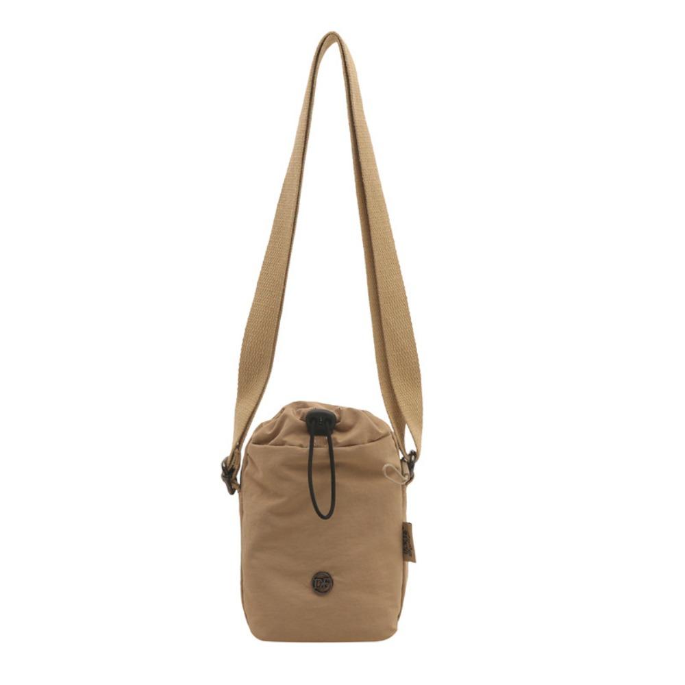 Multifunctional Mini Nylon Crossbody Bag Zipper Water Bottle Bag Drawstring Small Square Bag Daily