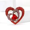 Fashion Alloy Rhinestone Hollow Love Brooch Temperament Fashion Women'S Suit Sweater Corsage Jewelry Pin