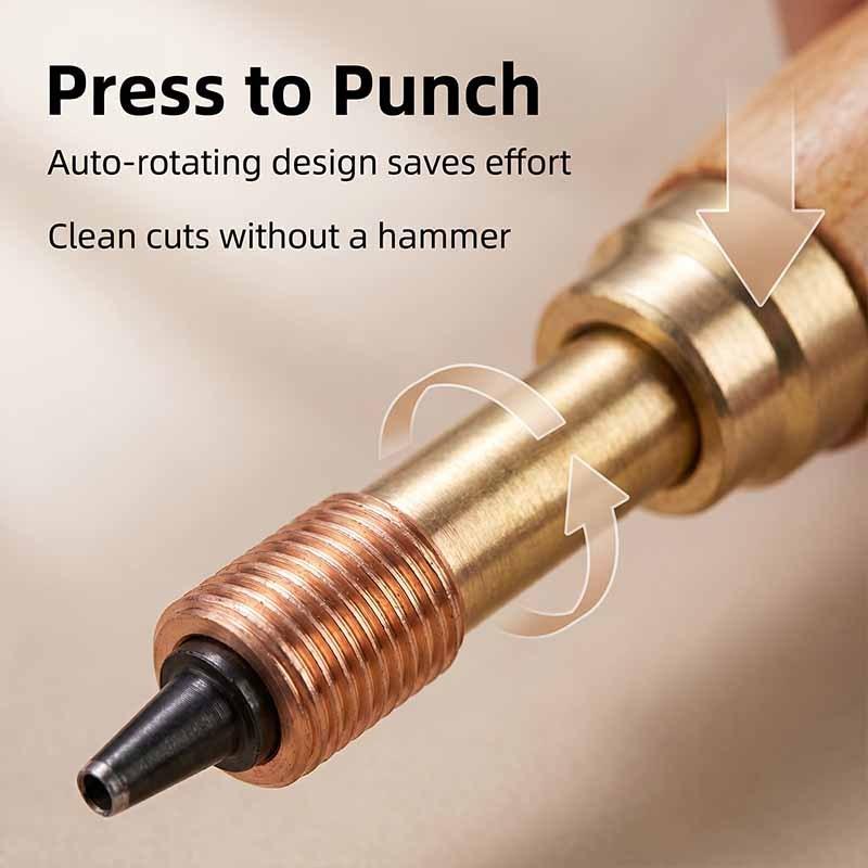 Professional Leather Hole Punch Tool Set Round Hollow Belt Hole Puncher with 6 Dies for Belts Watch Bands Leathercraft PGDKQ2