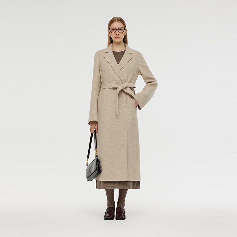 GOELIA Women's Winter Wool Cashmere Herringbone Double-faced Coat