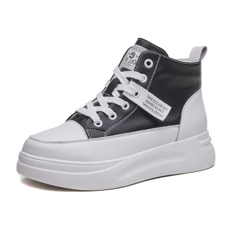 Туфли из натуральной кожи с высоким берцем, женские туфли, повседневные белые туфли на толстой подошве