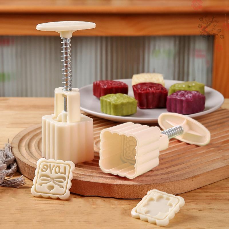 Форма для лунного пряника Праздник середины осени Форма для лунного пряника с ручным прессованием Цветок Инструменты для украшения лунного пряника Инструменты для прессования вручную