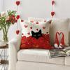 AVOIN colorlife Valentine's Day Black Cat Throw Pillow Cover, 18 x 18 Inch Red Love Heart Anniversary Wedding Cushion Case Decoration for Sofa Couch