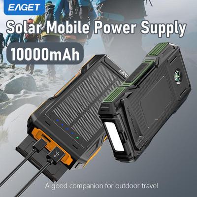 10000 мАч быстрый солнечный внешний аккумулятор портативное солнечное зарядное устройство для мобильного телефона два порта USB 5 В выход со светодиодным фонариком для сотовых телефонов, мобильных устройств