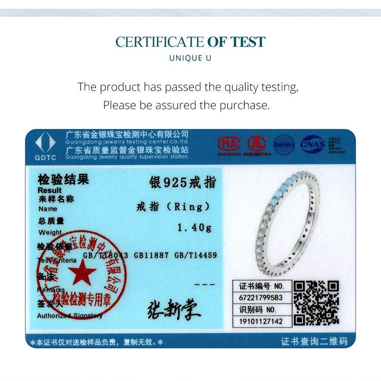 BAMOER 925 Sterling Silver Blue Simple Finger Ring Stackable Eternity Bands for Women Gift Platinum Plated Fine Jewelry