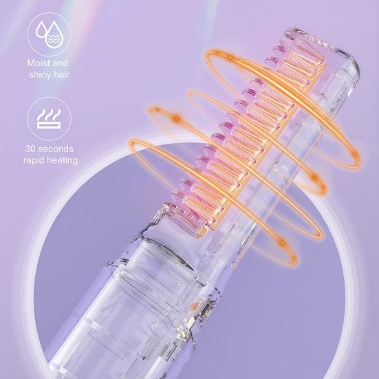 Cordless Ceramic Hairdressing Comb 3 Temperature Adjustable Hair Straightener USB Rechargeable Fast Heating Electric Hair Styling Detangling Brush